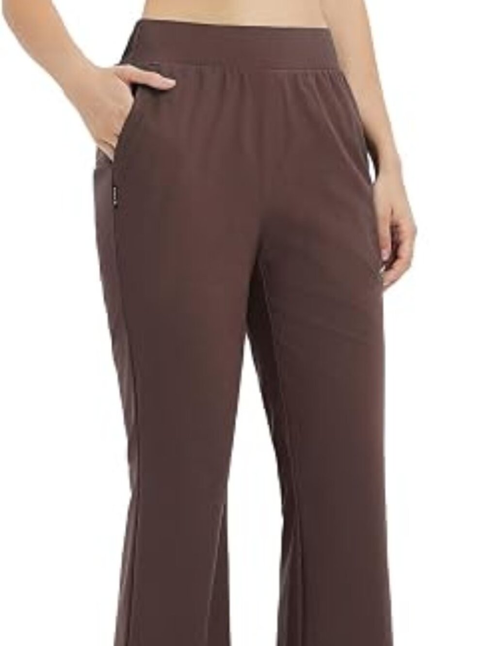 Baleaf Women's Dark Brown Lightweight Stretch Flare Golf UPF 50+ Pants Size-Lg